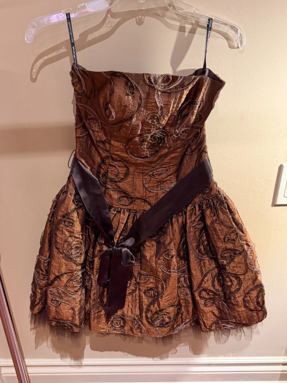 Jessica McClintock Strapless Brown Dress - Size 6